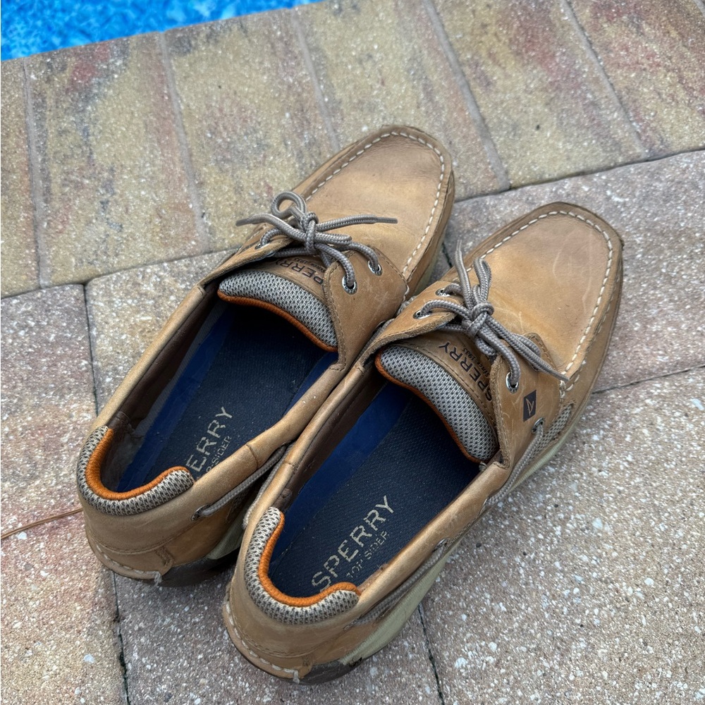 Sperry Tan Leather Boat Shoes